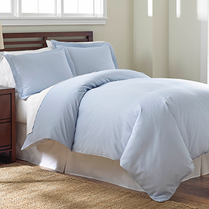 blue stripe bed
